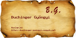 Buchinger Gyöngyi névjegykártya